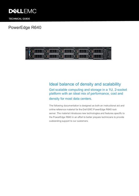 Dell EMC PowerEdge R640 Technical Guide.